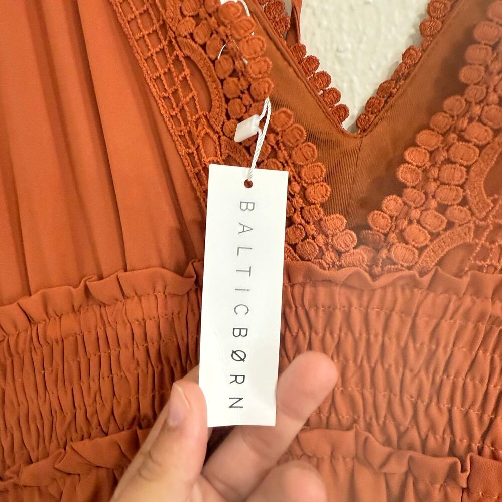NWT Baltic Born Jasmine Rust Orange Ruffle Tiered Boho Maxi Dress Size XXL - Picture 8 of 9
